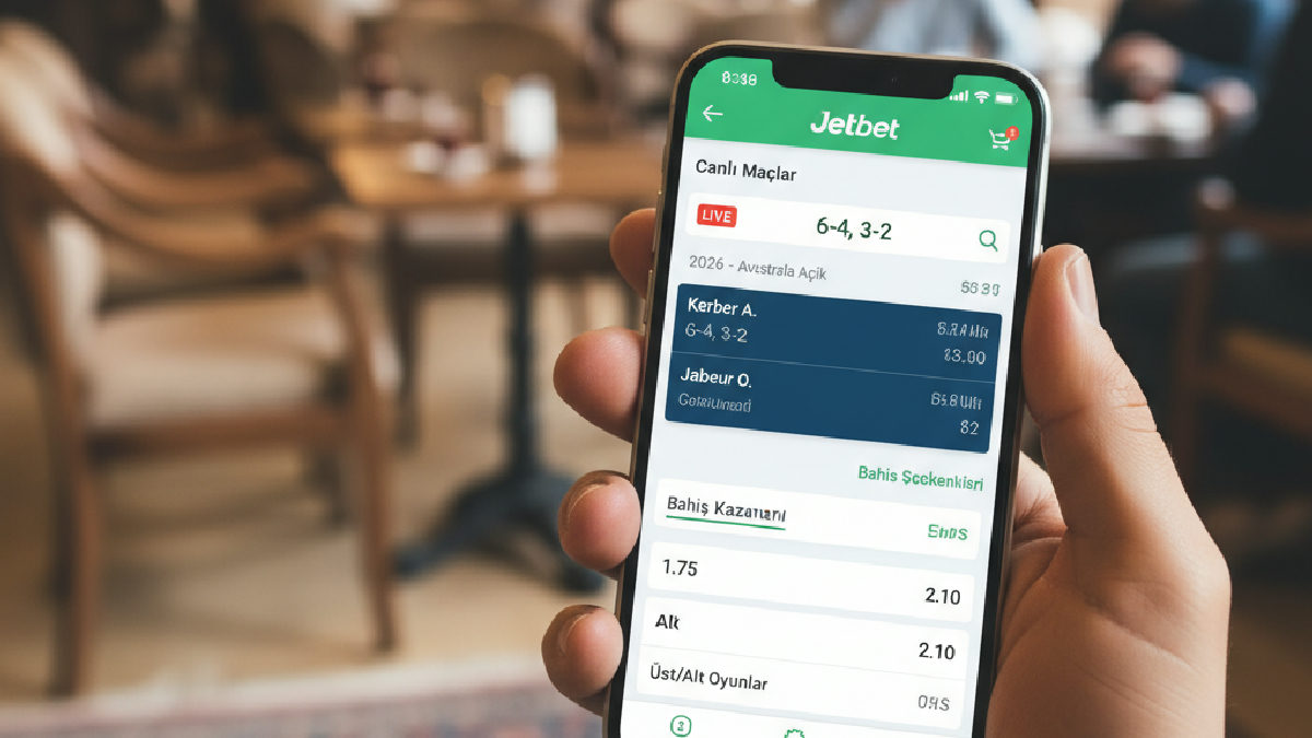 Jetbet mobil arayüzünden güncel tenis maçlarına hızlıca bahis yapın.